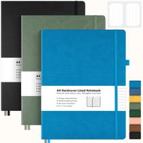 Caderno MALEDEN College Ruled A4, capa dura, capa dura, pacote com 3