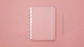 Caderno medio rose pastel caderno inteligente