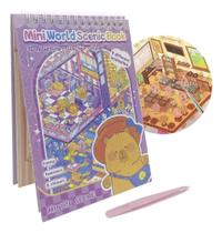 Caderno Mini Mundo Capivara com Adesivos 3D, 8 Cenários para Montagem. - GENERIC