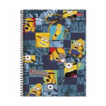 Caderno Minions Espiral Capa Dura 1 Matéria 80F Escolar