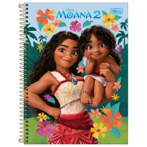 Caderno Moana Capa Dura Espiral 80F 1 Matéria Escolar