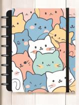 Caderno Modular Inteligente Infinito Cats Médio A5 160 páginas mistas 6 Divisórias Smart Capa Dura