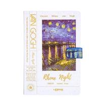 Caderno Monet Van Gogh Com Fecho Magnético, 128 Folhas, Páginas Coloridas, Tamanho B6 QP-17 Caderno Monet Van Gogh Com Fecho Magnético, 128 Folhas, Páginas Coloridas, Tamanho B6 QP-17