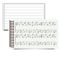 Caderno Musica Estudo Pautado PAISAGEM Grande 21x30 ou Pequeno 21x15 100 paginas - Impressões Papaleguas
