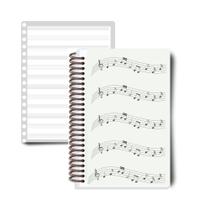 Caderno Musica Estudo Pautado RETRATO Grande 21x30 ou Pequeno 21x15 100 paginas - Impressões Papaleguas