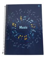 Caderno Musica Pentagrama 80 Folhas Capa Dura Azul Music Is All