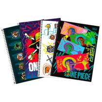 Caderno One Piece Espiral Capa Dura Arame Universitário Escolar Com 1 Matéria