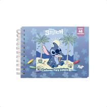 Caderno para Colorir Stitch com 48 Desenhos, Adesivos e Folha de Proteção em Acetato