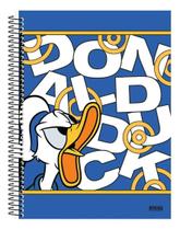 Caderno Pato Donald Disney 10 Matérias Capa Dura Com Adesivo