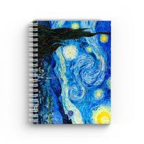 Caderno Pautado A5 - Fábrica de Pôster - Capa Dura 160 Páginas 20x14cm - Wire-o - Van Gogh Noite Estrelada