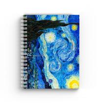 Caderno Pautado A5 - Fábrica de Pôster - Capa Dura 160 Páginas 20x14cm - Wire-o - Van Gogh Noite Estrelada