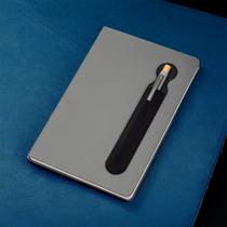 Caderno Pautado com Suporte para Caneta - 80 Folhas - Cinza e Bege, Capa Dura Caderno Pautado com Suporte para Caneta - 80 Folhas - Cinza e Bege, Capa Dura