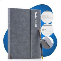 Caderno Pautado Executivo A5 C/ Caneta Capa Fecho Magnético