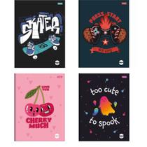 CADERNO PEQUENO 1/4 BROCHURA 80fls CAPA DURA FORONI FUZY - KIT C/10