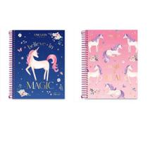 Caderno Pequeno 1/4 Espiral Capa Dura Unicorn, I Belivie 80 Folhas Cadersil