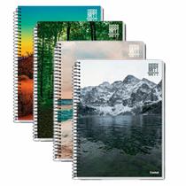 Caderno Pequeno 200 folhas Capa Dura Office 1/4 Estampa Sortida - Pauta Branca