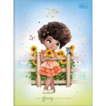 Caderno (Pequeno) Brochura 1/4 Jolie 48 Folhas Costurado 14x20cm Capa Dura - Tilibra Papelaria Agenda Anotação