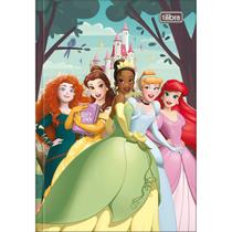 Caderno Pequeno Brochura 1/4 Princesas 48 Folhas Capa Dura Costurado Tilibra