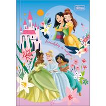 Caderno Pequeno Brochura 1/4 Princesas 80 Folhas Capa Dura Costurado Tilibra Personagens Desenho