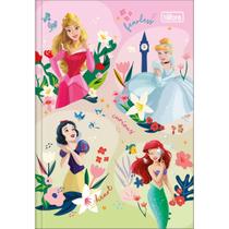 Caderno Pequeno Brochura 1/4 Princesas 80 Folhas Capa Dura Costurado Tilibra Personagens Desenho