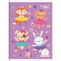 Caderno (Pequeno) Brochura Quadriculado Kids 1/4 Capa Flexivel 40 Folhas 14x20cm Tilibra COR:MENINAS