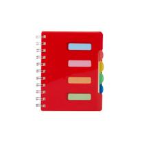 Caderno Pequeno Com Divisórias Espiral Anotações Pauta Vermelho