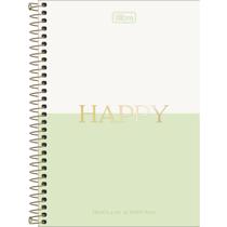 Caderno (PEQUENO) Espiral 1/4 Happy 14x20cm 80 Folhas Tilibra Papelaria Fofo Anotação Agenda Recado Material