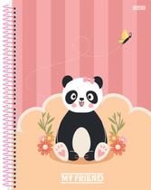 Caderno Pequeno (ESPIRAL) 1/4 Ursinho Panda My Friend 80 Folhas Capa Dura Animativa