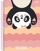 Caderno Pequeno Espiral 1/4 Ursinho Panda My Friend 80 Folhas Capa Dura São Domingos