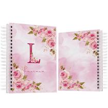 Caderno Personalizado A5 Capa Floral 96 Páginas Capa Dura