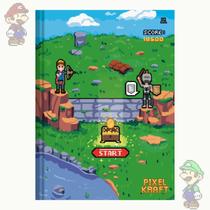 Caderno Pixel Kraft capa dura 80 folhas - Animativa