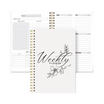 Caderno Planejador Semanal A5 Sem Data Lista De Tarefas Metas Semanais Rastreador De Hábitos Notas