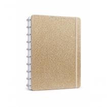 Caderno Planner Shine's Dourado Disco Reposicionável Grande 210x280mm 80 Folhas Caderno Planner Shine's Dourado Disco Reposicionável Grande 210x280mm 80 Folhas