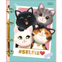 Caderno Purrfect Cats Argolado Colegial 80 Folhas Tilibra