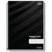 Caderno Quadriculado 7X7mm Universitario 80F Preto Capa Dura - Pauta Branca