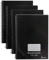 Caderno Quadriculado Univers. 1X1Cm 96F Espiral Preto Cd