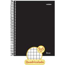 Caderno Quadriculado Univers 5X5MM 96F Espiral Preto CD PCT com 04