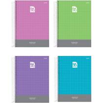 Caderno Quadriculado Universitário 10X10MM 96 Folhas Espiral Capa Dura Basic ART Pacote com 4