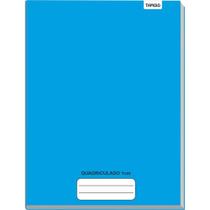 Caderno Quadriculado Universitário 1X1CM 48 Folhas Brochurão Capa Dura Azul - Pacote com 05