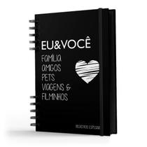 Caderno Scrapbook - Livro De Assinatura Folhas Pretas - Eu & Você