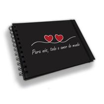Caderno Scrapbook - Livro De Assinatura Folhas Pretas - Love - NISTI PRINT