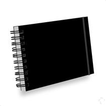 Caderno Scrapbook Para Colagem de Fotos Capa Dura Liso Preto