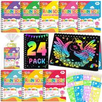 Caderno Scratch Art Party Favors FEREDO KIDS Rainbow, pacote com 24