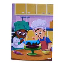 Caderno Sem Pauta Encadernação Brochura Capa Dura C/ Tema Infantil - Desenho - Anotações - 96 Folhas