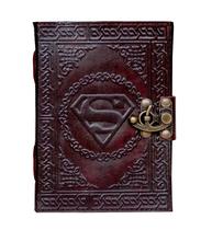 Caderno SH SHIFAA HANDICRAFT Superman em couro gravado 7x5 polegadas