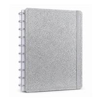 Caderno Shine Prata 80 Folhas Reposicionáveis Capa Dura G Caderno Shine Prata 80 Folhas Reposicionáveis Capa Dura G