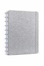 Caderno Shine Prata Capa Dura Disco Reposicionável Médio M Caderno Shine Prata Capa Dura Disco Reposicionável Médio M