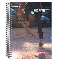 Caderno Skate Universitário Capa Dura 160 Folhas 10 Matérias