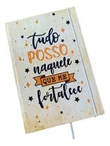 Caderno Sketchbook Grande - Capa Religião Tudo Posso Naquele que me Fortalece - 21x14cm