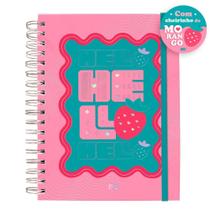 Caderno Smart Colegial Hello Com Aroma De Morango 80Fls Dac